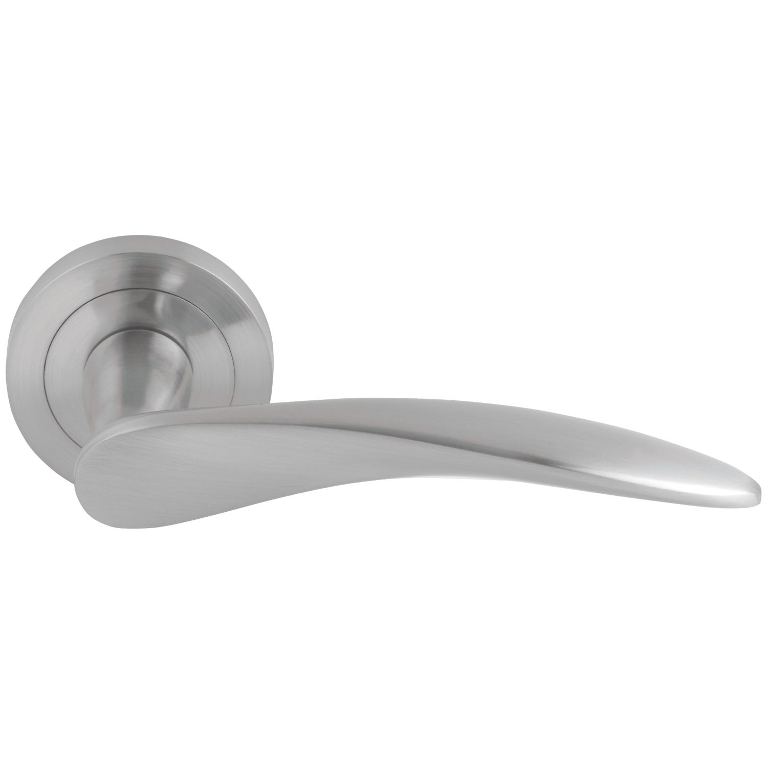 Smith & Locke Brean Lever On Rose Door Handles Pair Brushed Nickel (816FH)