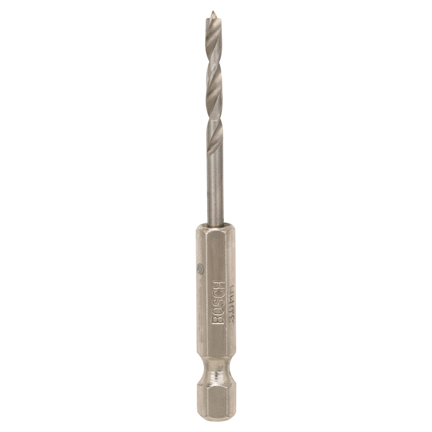Bosch Hex Shank Double-Flute Brad Point Wood Drill Bit 3mm x 74mm (817FW)