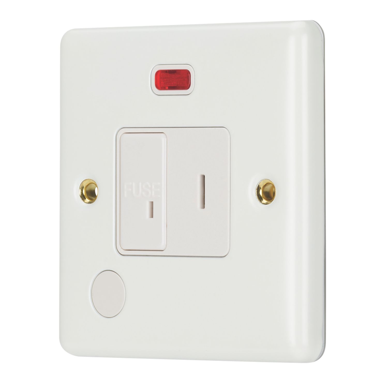 Contactum 13A Switched Secret Key Fused Spur with Neon Satin White with White Inserts (817RR)