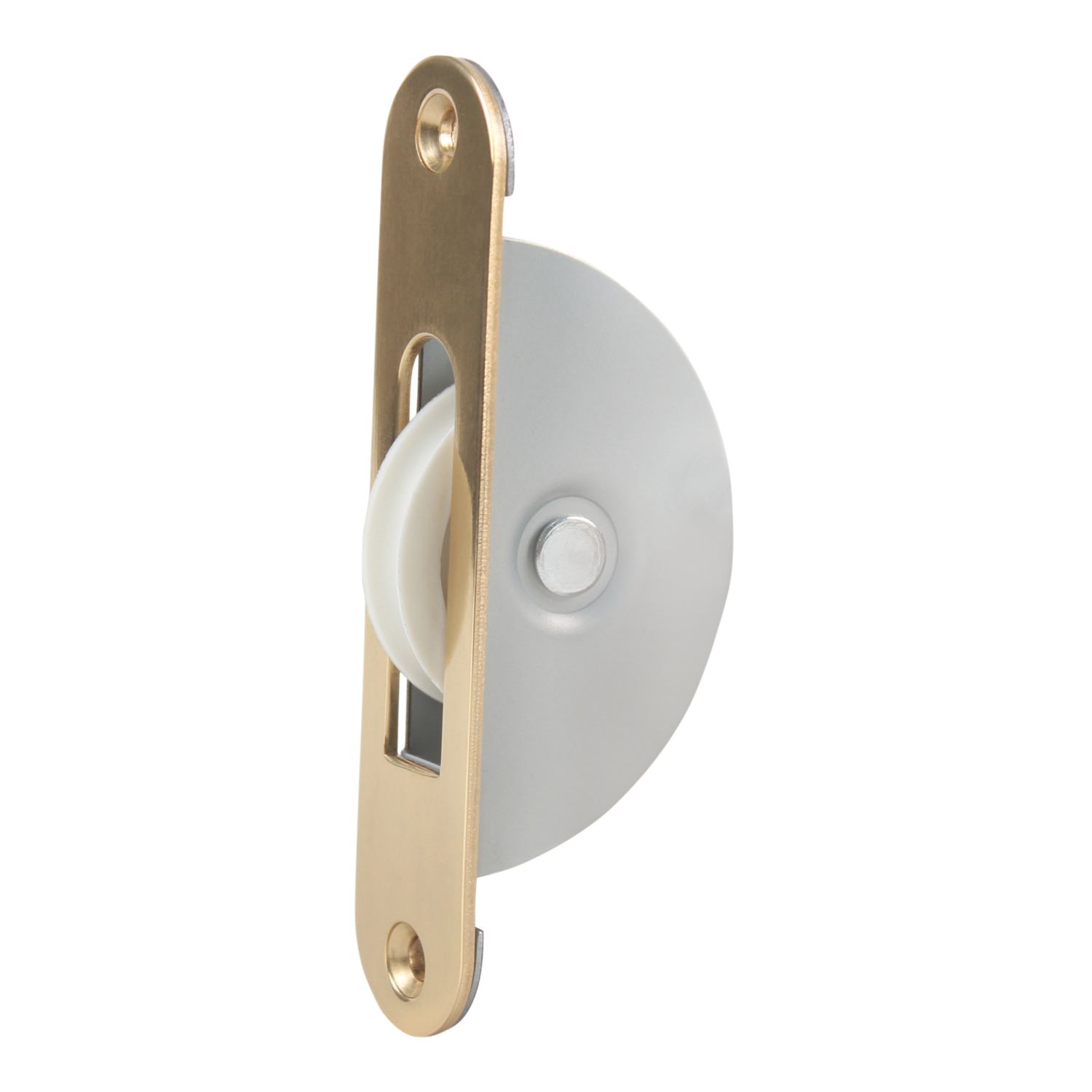 Smith & Locke Sash Window Axle Pulley & Nylon Wheel Polished Brass 116mm x 25mm (817YX)