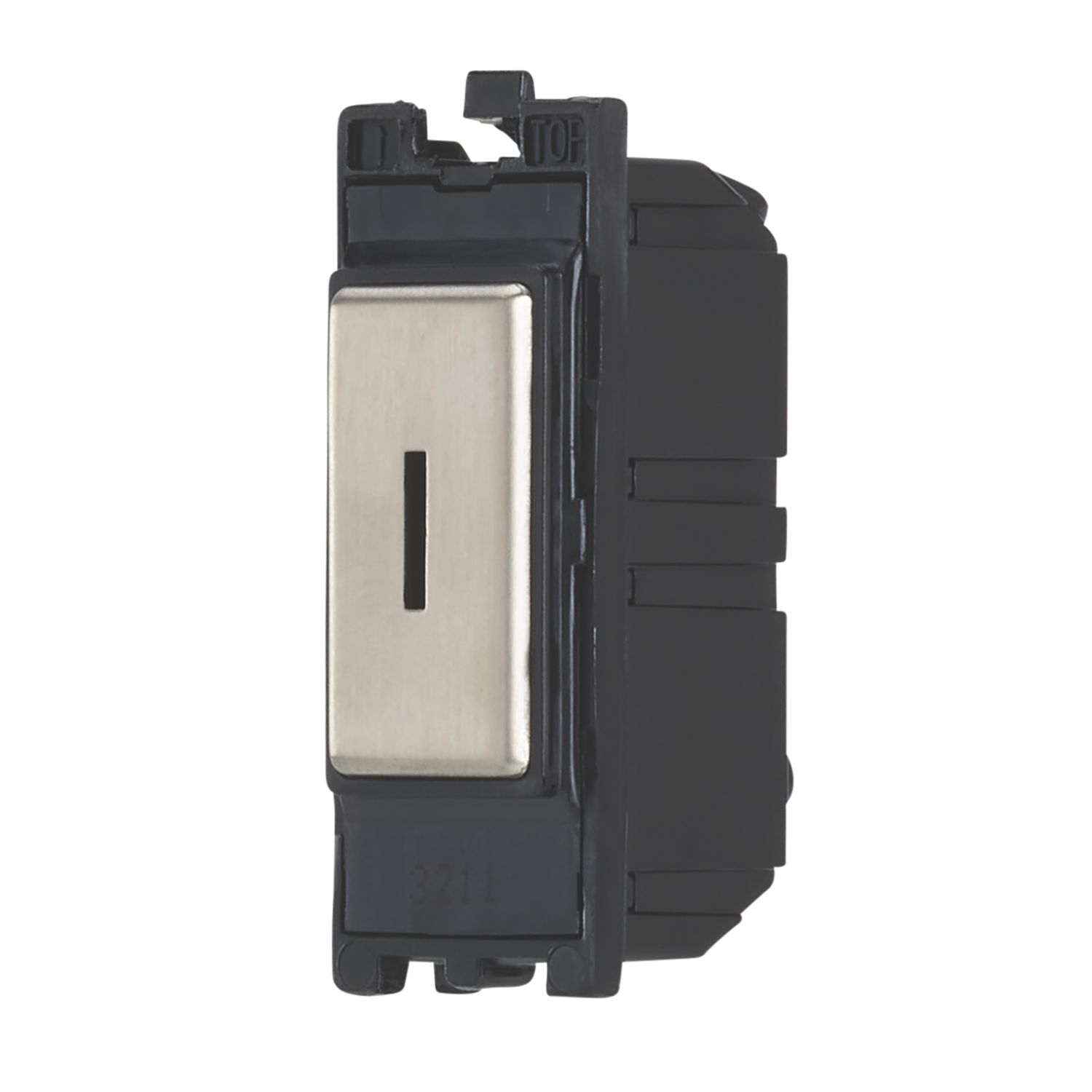 Contactum 20AX Grid DP Key Switch Brushed Steel with Black Inserts (818RV)