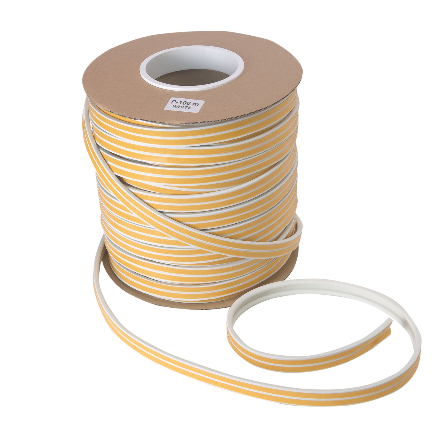 Stormguard EPDM Rubber P Weatherstrip White 100m (818VV)