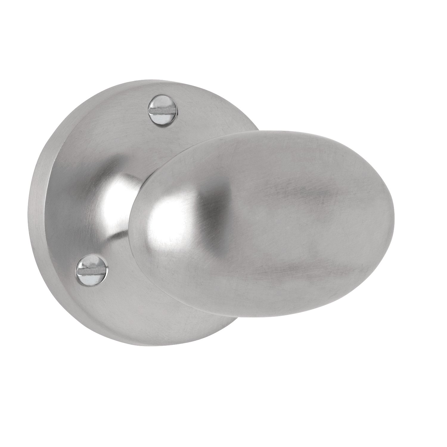 Smith & Locke Oval Mortice Knobs 55mm Pair Satin Chrome (8191H)