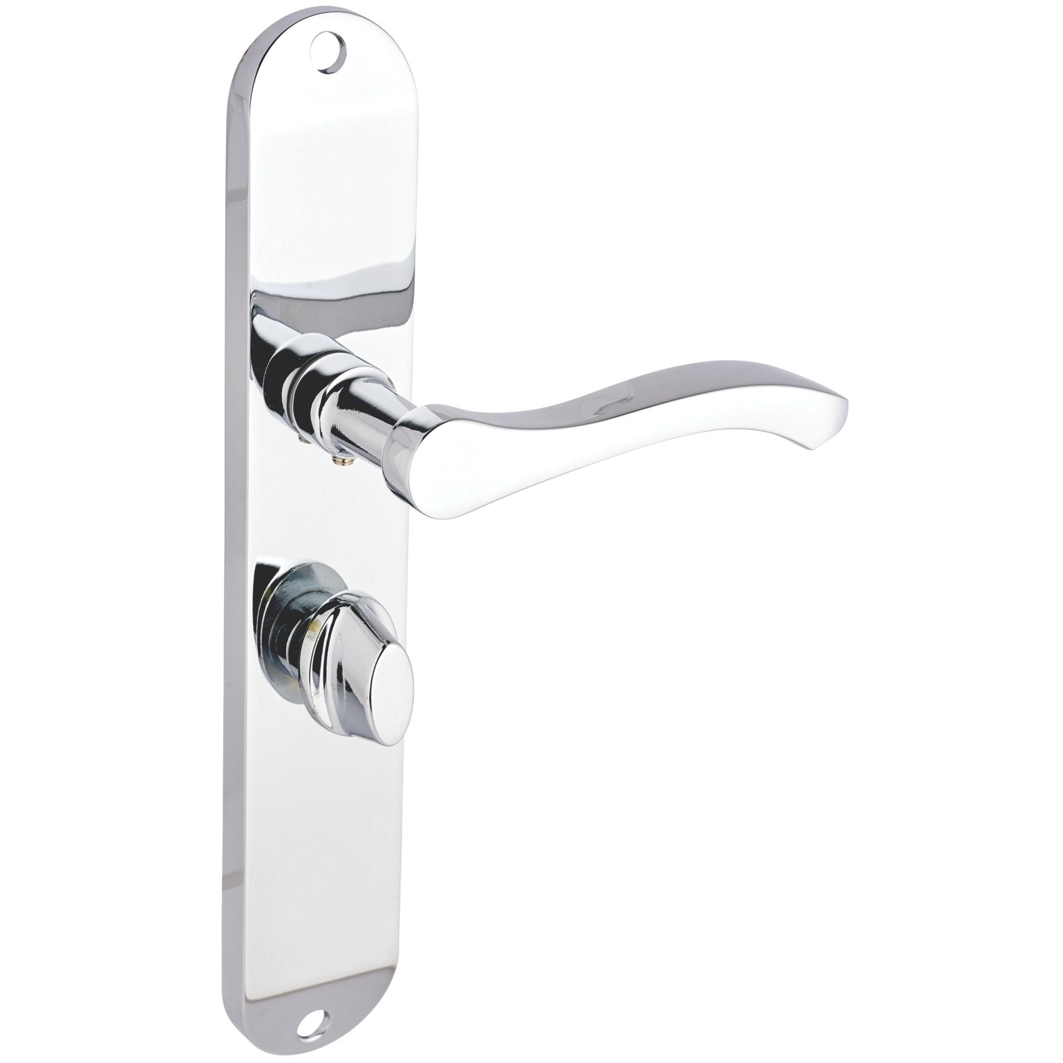 Smith & Locke Bigbury Fire Rated Long WC Door Handles Pair Polished Chrome (819HY)