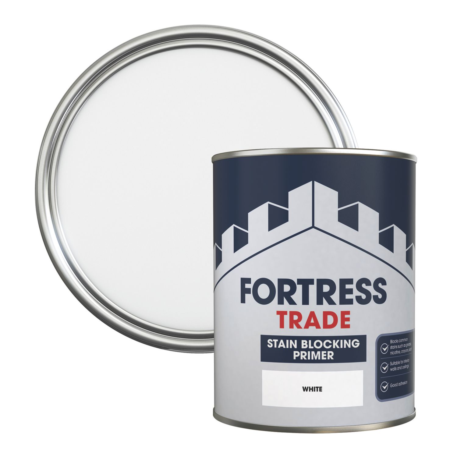 Fortress Trade 750ml White Matt Stain Block Primer (819JM)