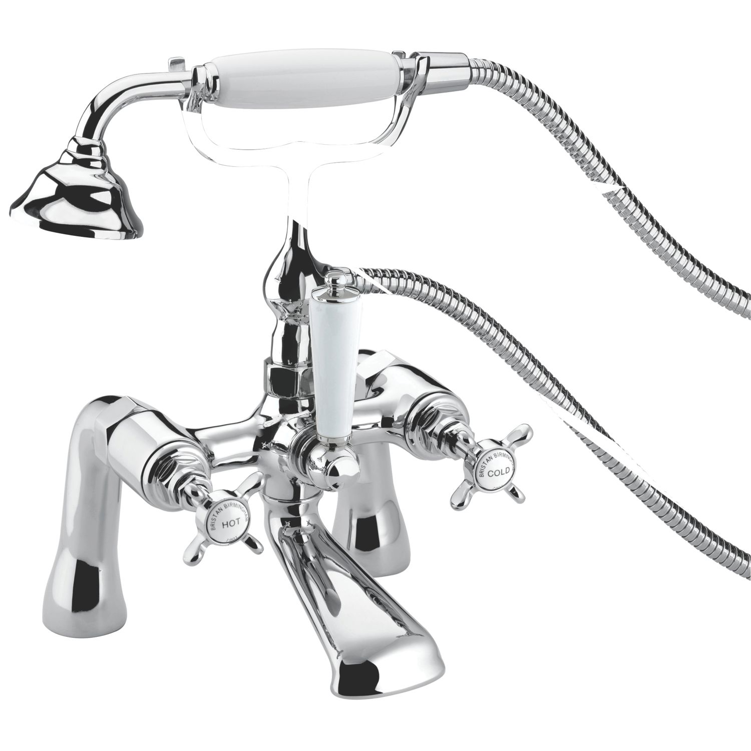 Bristan 1901 Chrome 345mm Deck Mounted Dual Control Manual Shower Mixer Tap (820JE)