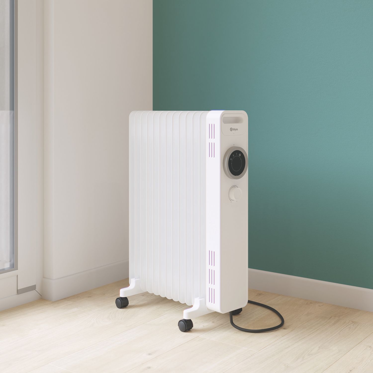 Blyss NY2513-24M 2500W Electric Portable Oil-Filled Radiator White (821RW)