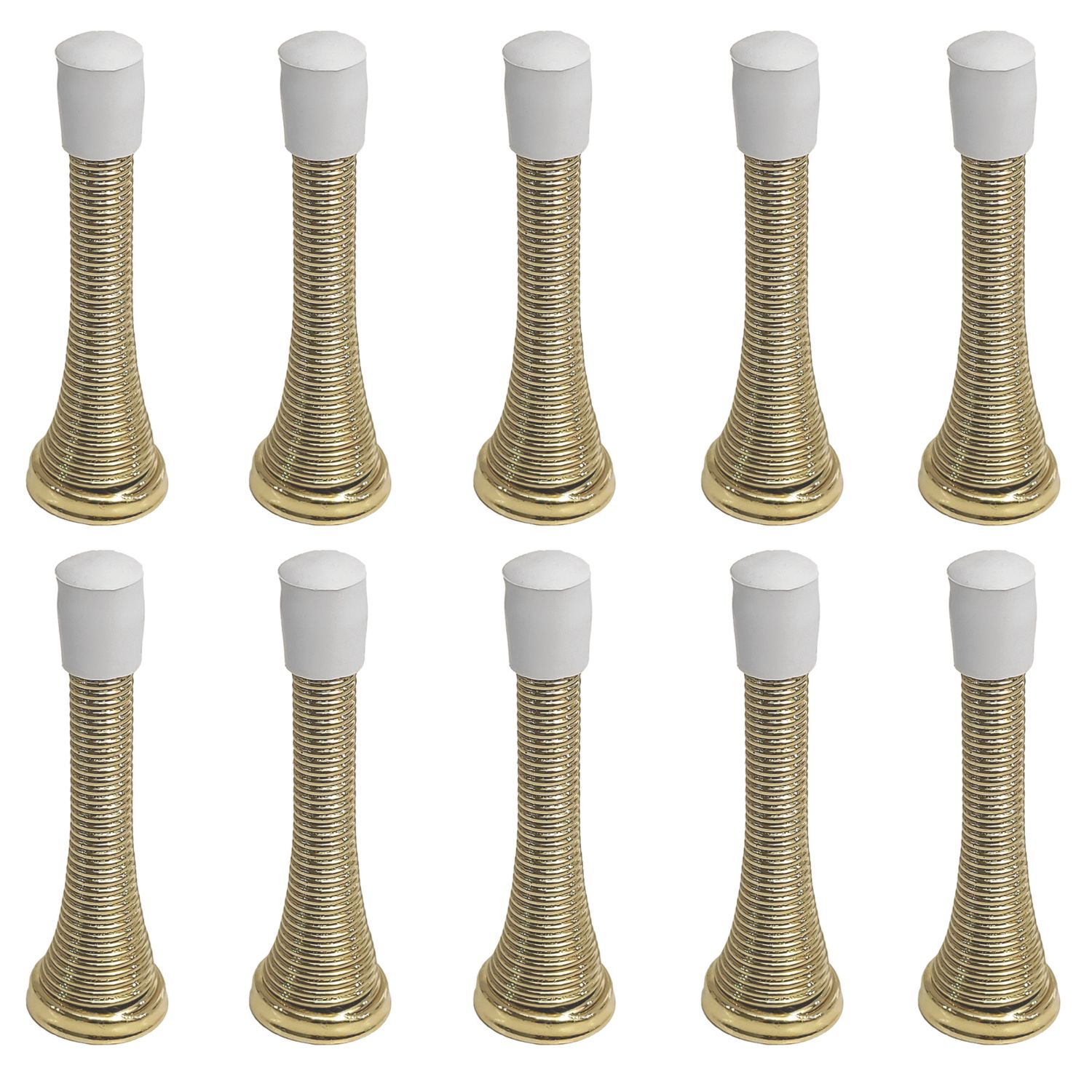 Smith & Locke Cone Spring Door Stops 24 x 79mm Brushed Brass 10 Pack (821TE)