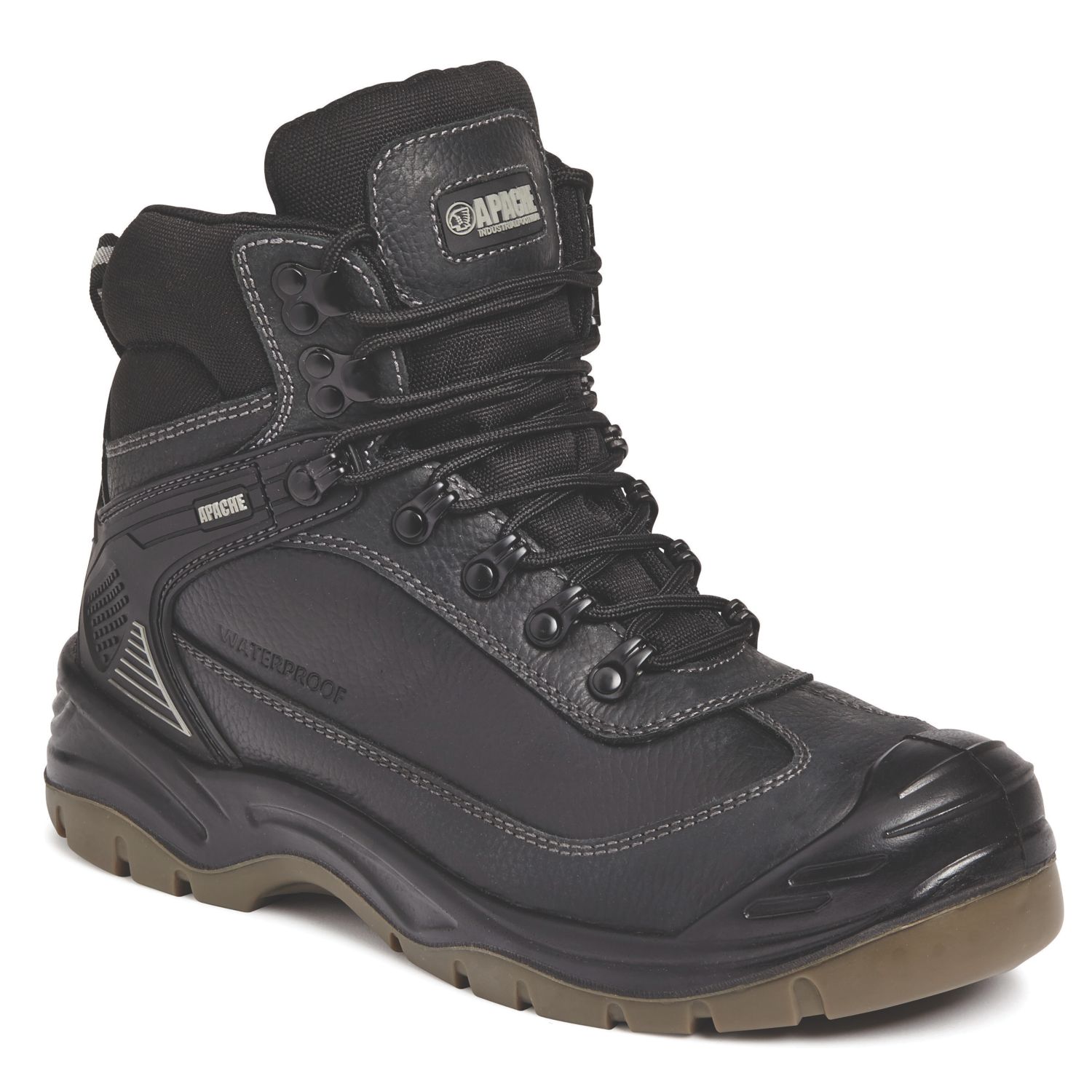 Apache Ranger Size 9 Black Waterproof Steel Toe Cap Safety Boots (822KV)