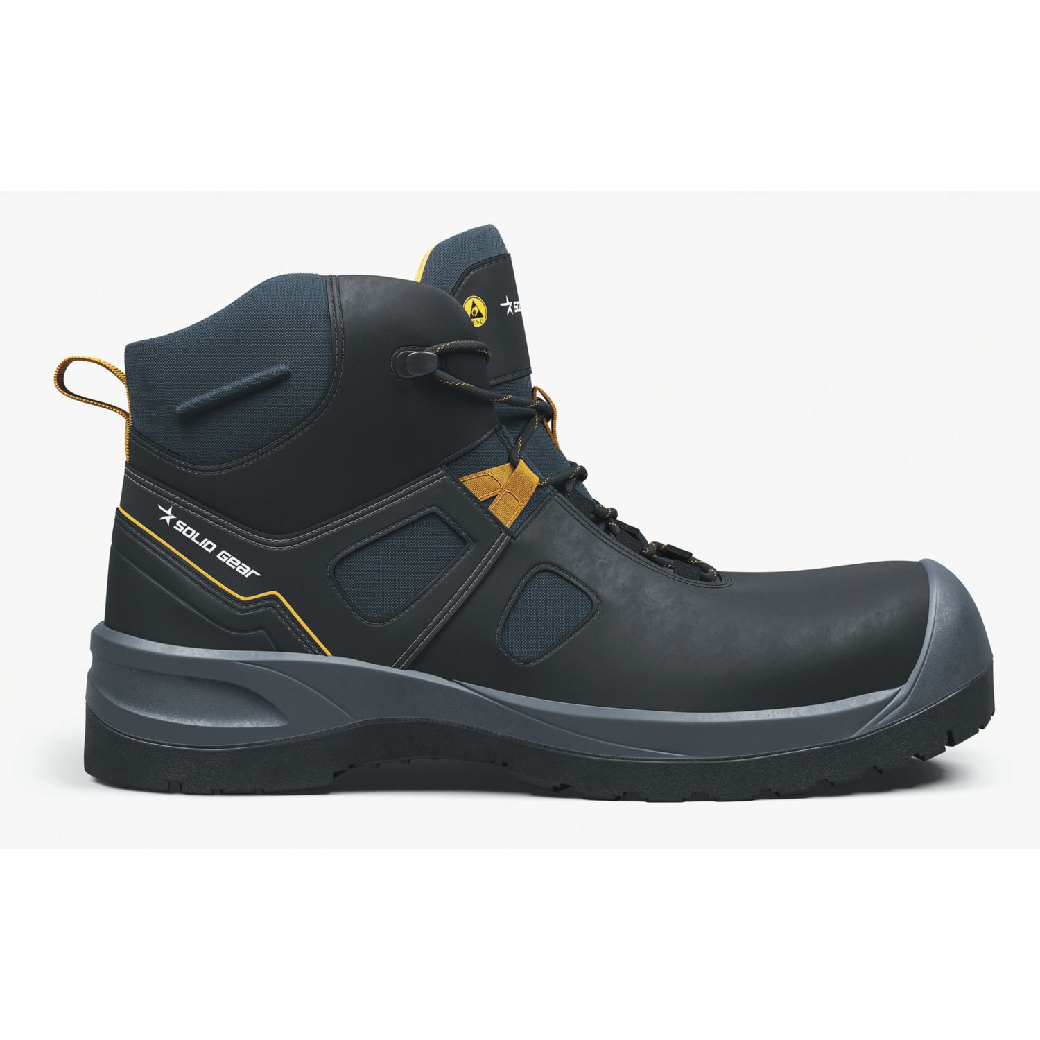 Solid Gear Essence Mid Size 9 Black Water-Resistant Safety Boots (822TV)