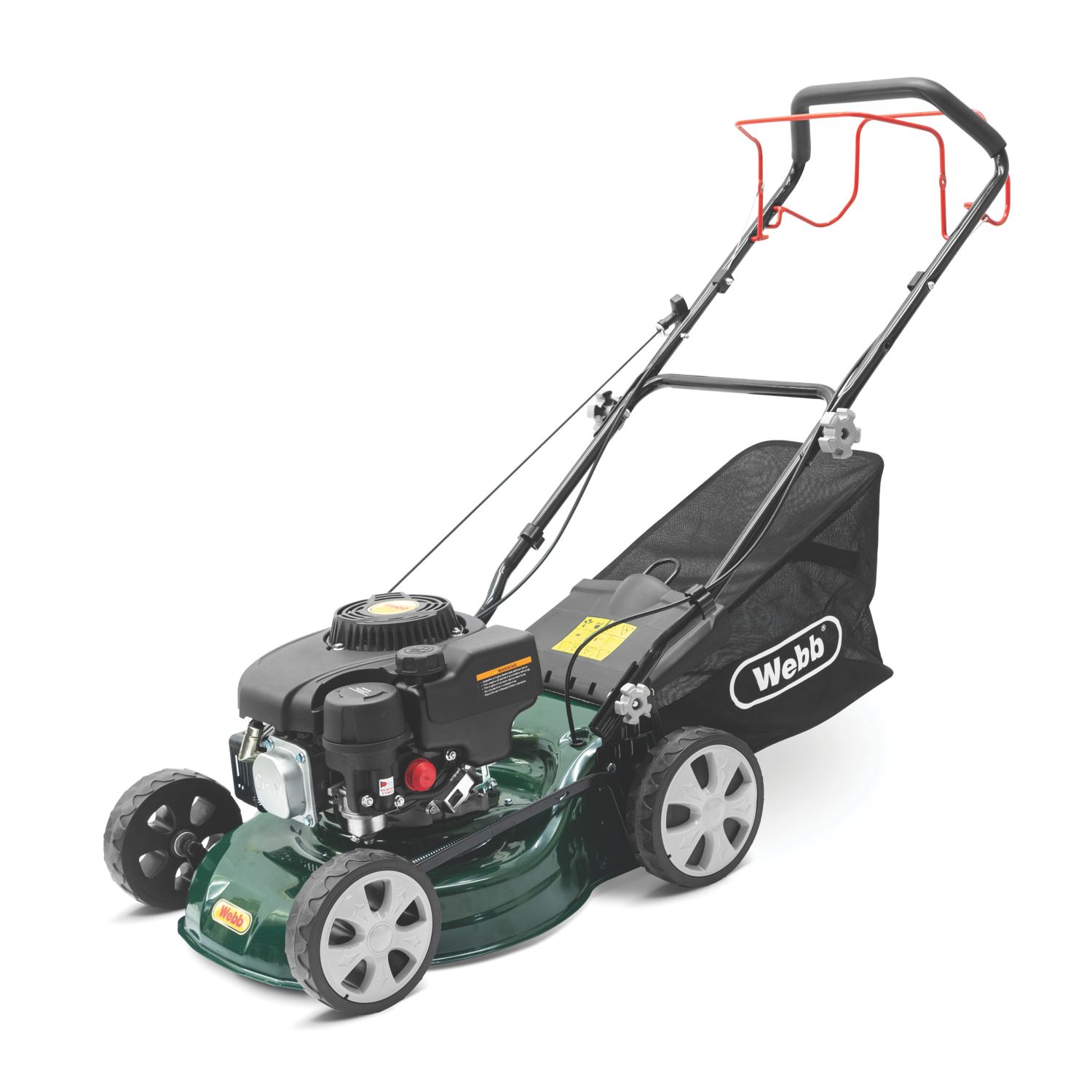 Webb WER410SP 41cm 132cc Self-Propelled Rotary Petrol Lawn Mower (823KT)