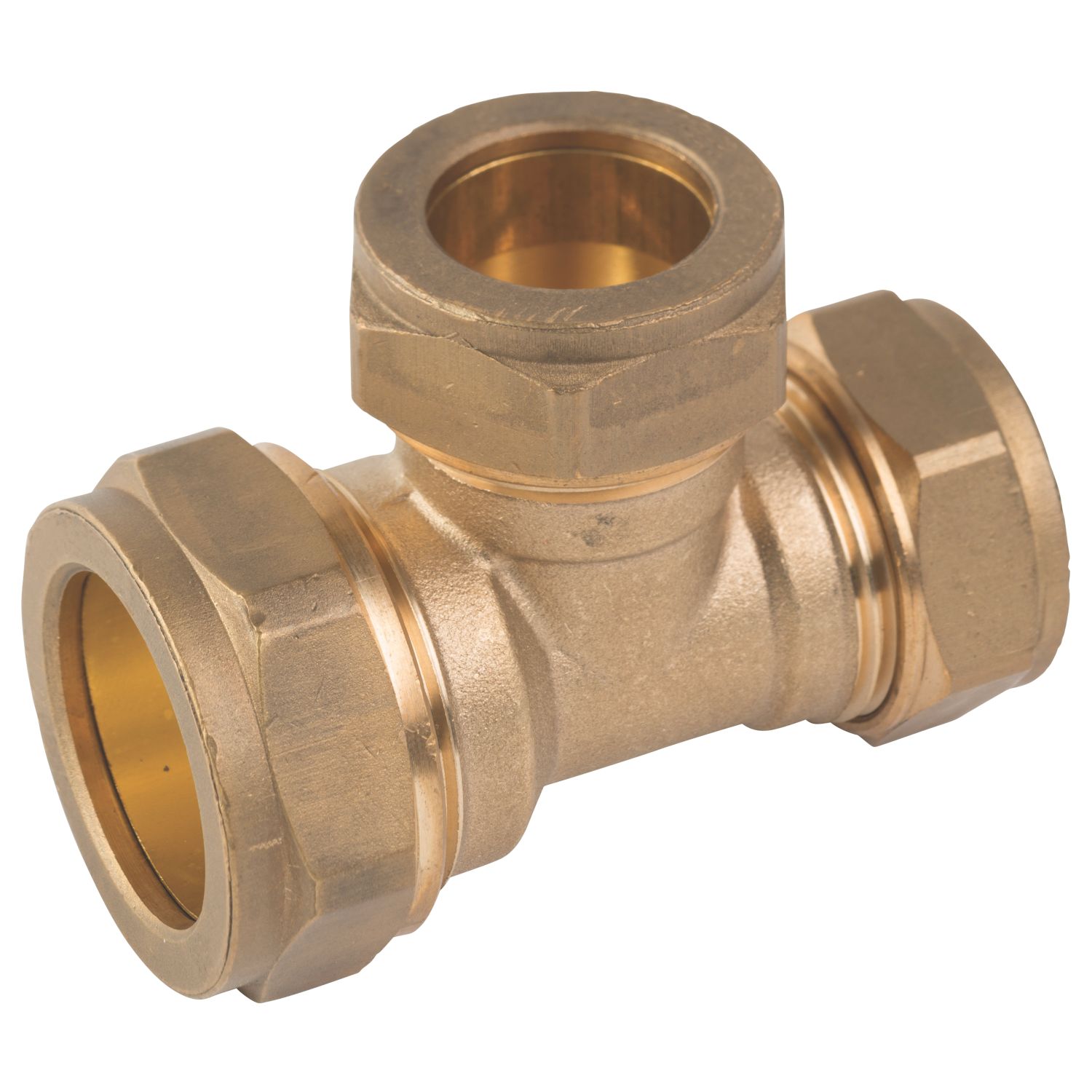 Midbrass Brass Compression Reducing Tee 1" x 3/4" x 3/4" (824HP)