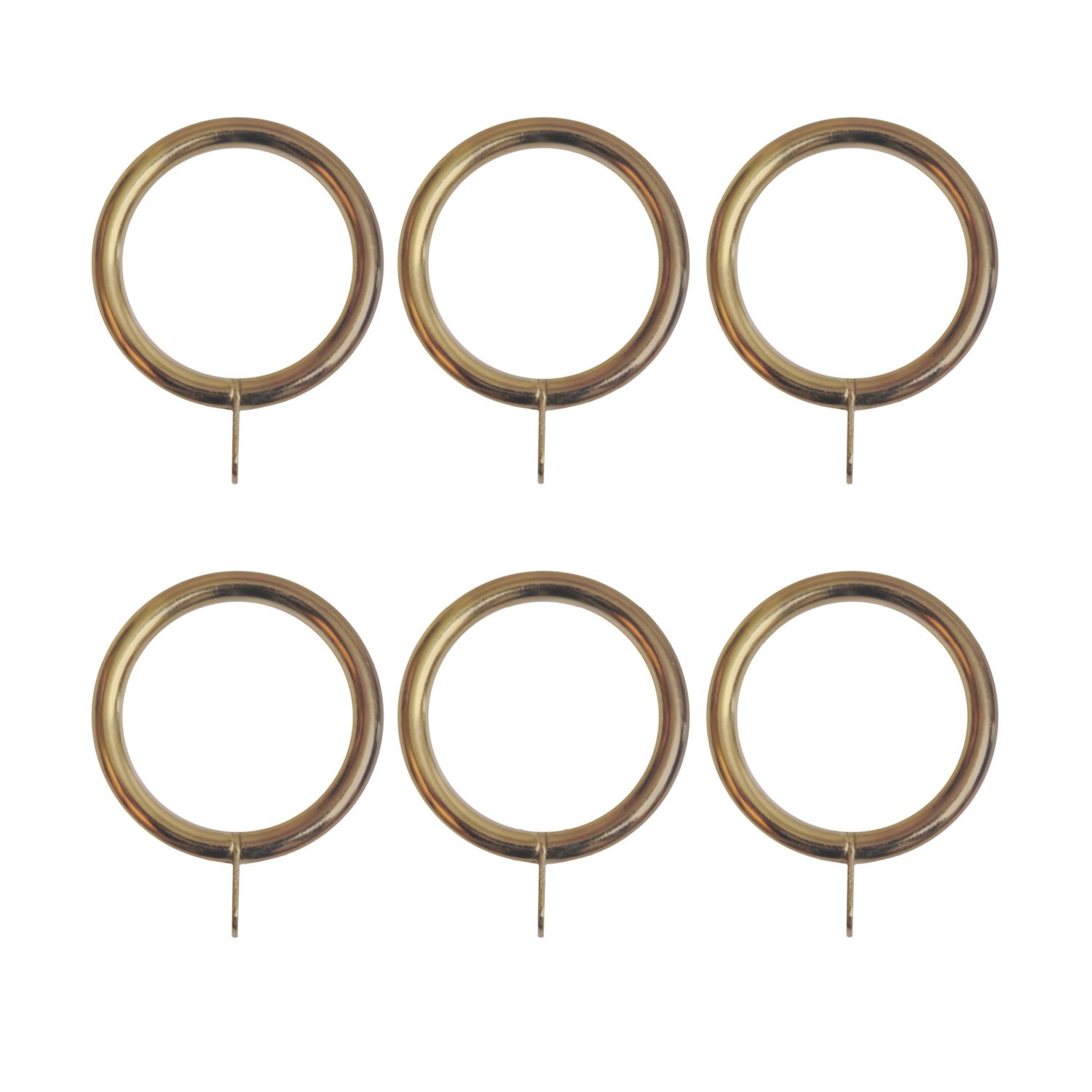 Renaissance Antique Brass Metal Curtain Rings 19mm 6 Pack (827CK)