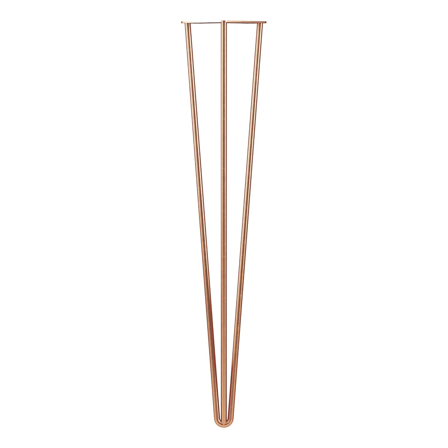 Rothley 3-Pin Hairpin Worktop Leg Polished Copper 710mm (827PP)