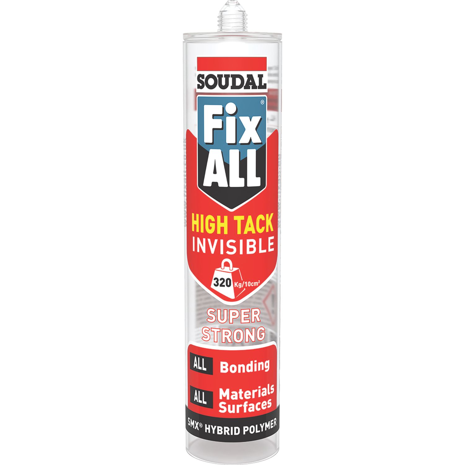 Soudal Fix All High Tack Invisible SMX Hybrid Polymer Adhesive Clear 290ml (828AE)