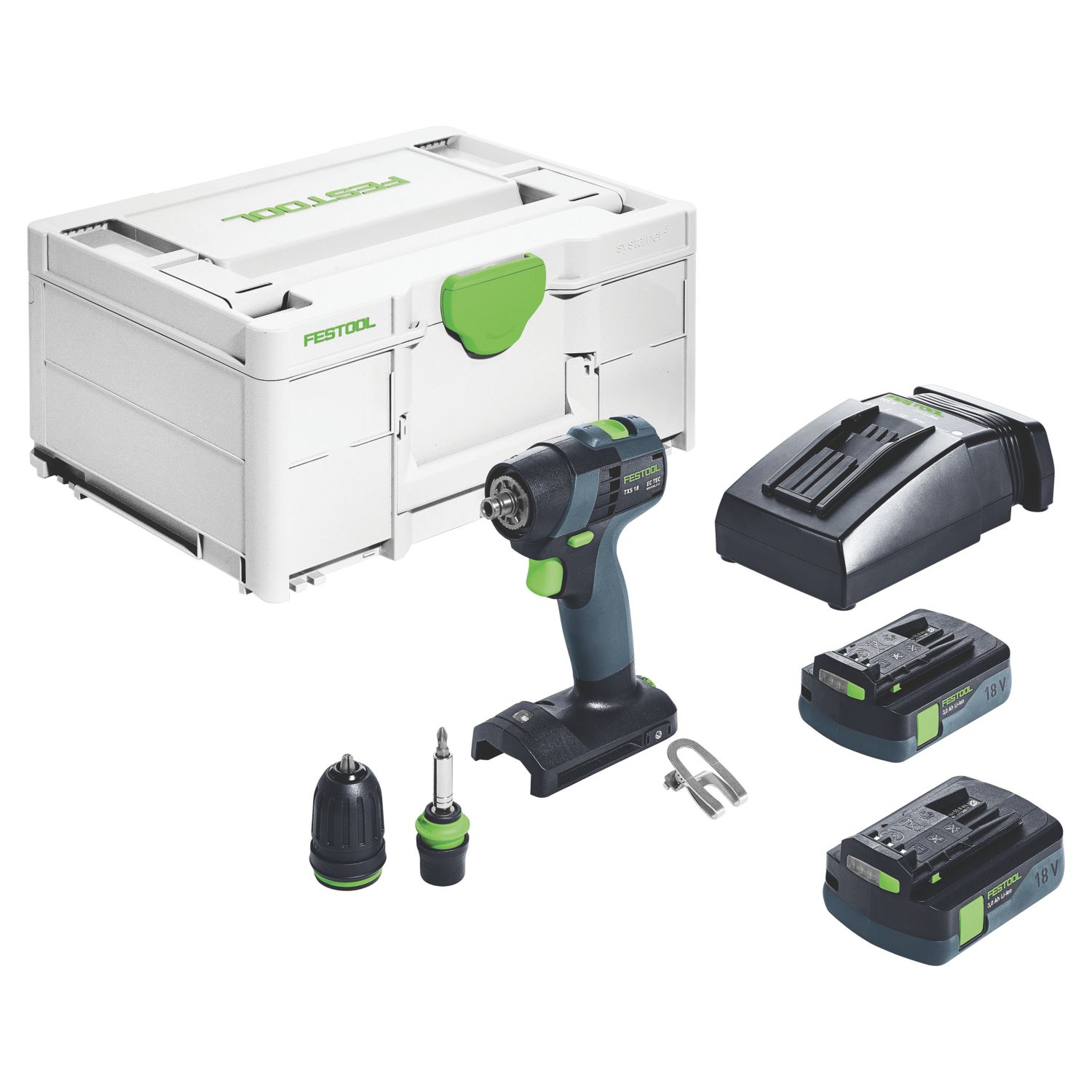 Festool TXS 18 C 3.0-Plus 18V 2 x 3.0Ah Li-Ion Airstream Li-High Power Brushless Cordless Drill Driver (828HN)