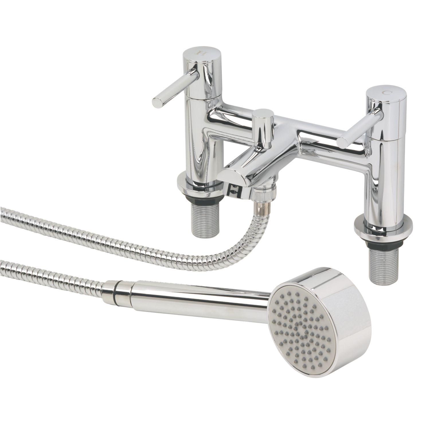 Swirl Essential Chrome 128mm Deck Mounted Dual Control Shower Mixer Tap (82931)