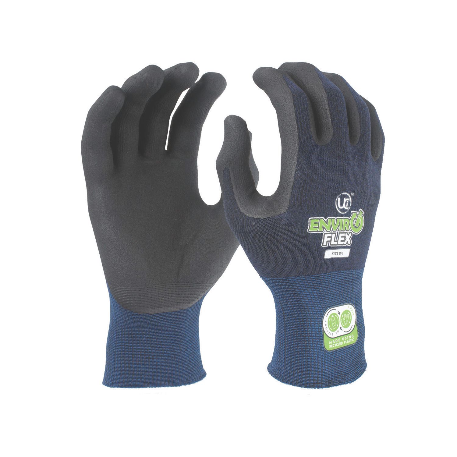 UCI EnviroFlex General Handling Gloves Blue/Black Large (829RX)