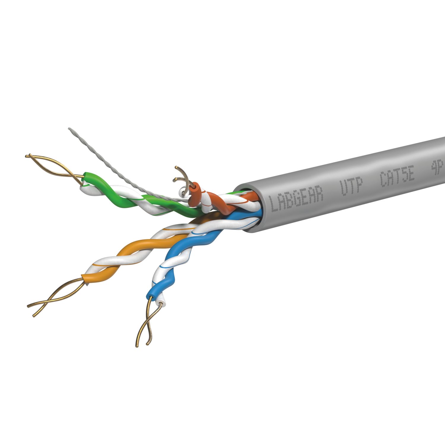 Labgear Cat 5e Grey 4-Pair 8-Core Unshielded Ethernet Cable 100m Coil (830CL)