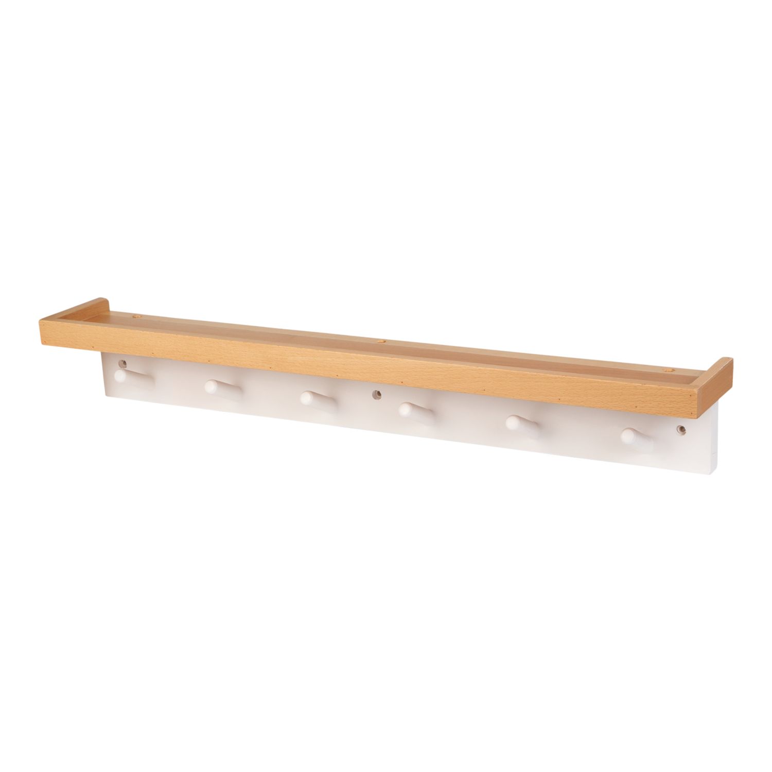 Essentials 6-Hook Rail Pine 630mm x 90mm (830YN)