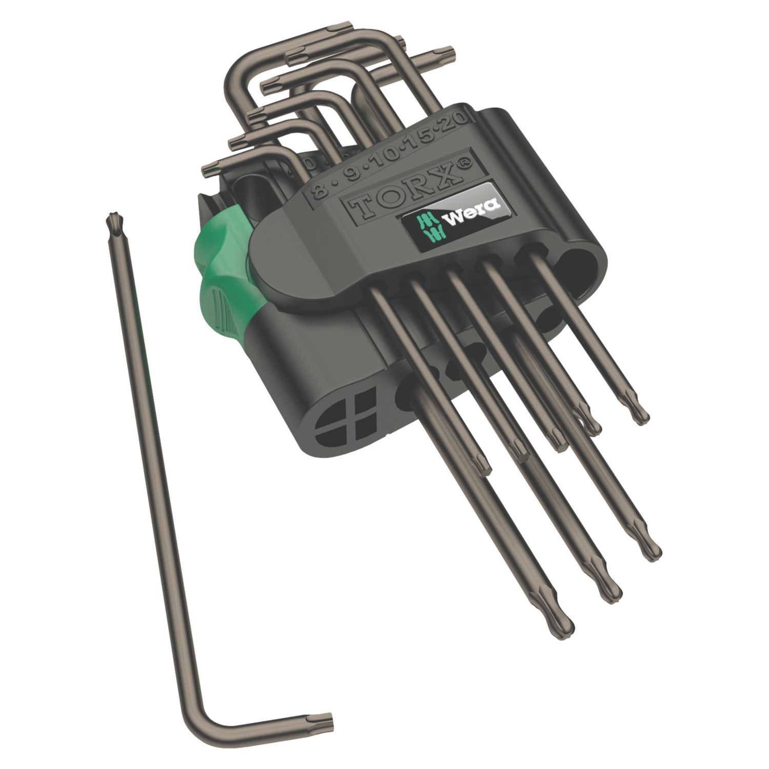 Wera 967/9 TX1 SB Blacklaser Metric Torx L-Key Set 9 Pieces (831FW)