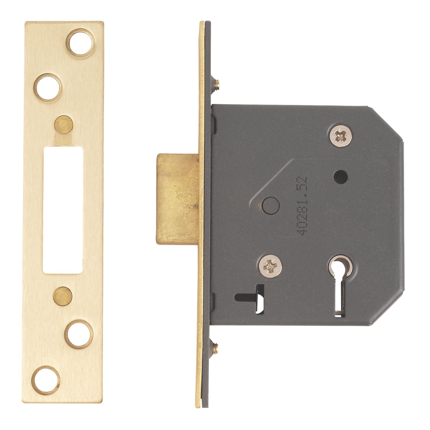 Yale 5 Lever Polished Brass Mortice Deadlock 64mm Case - 45mm Backset (83262)