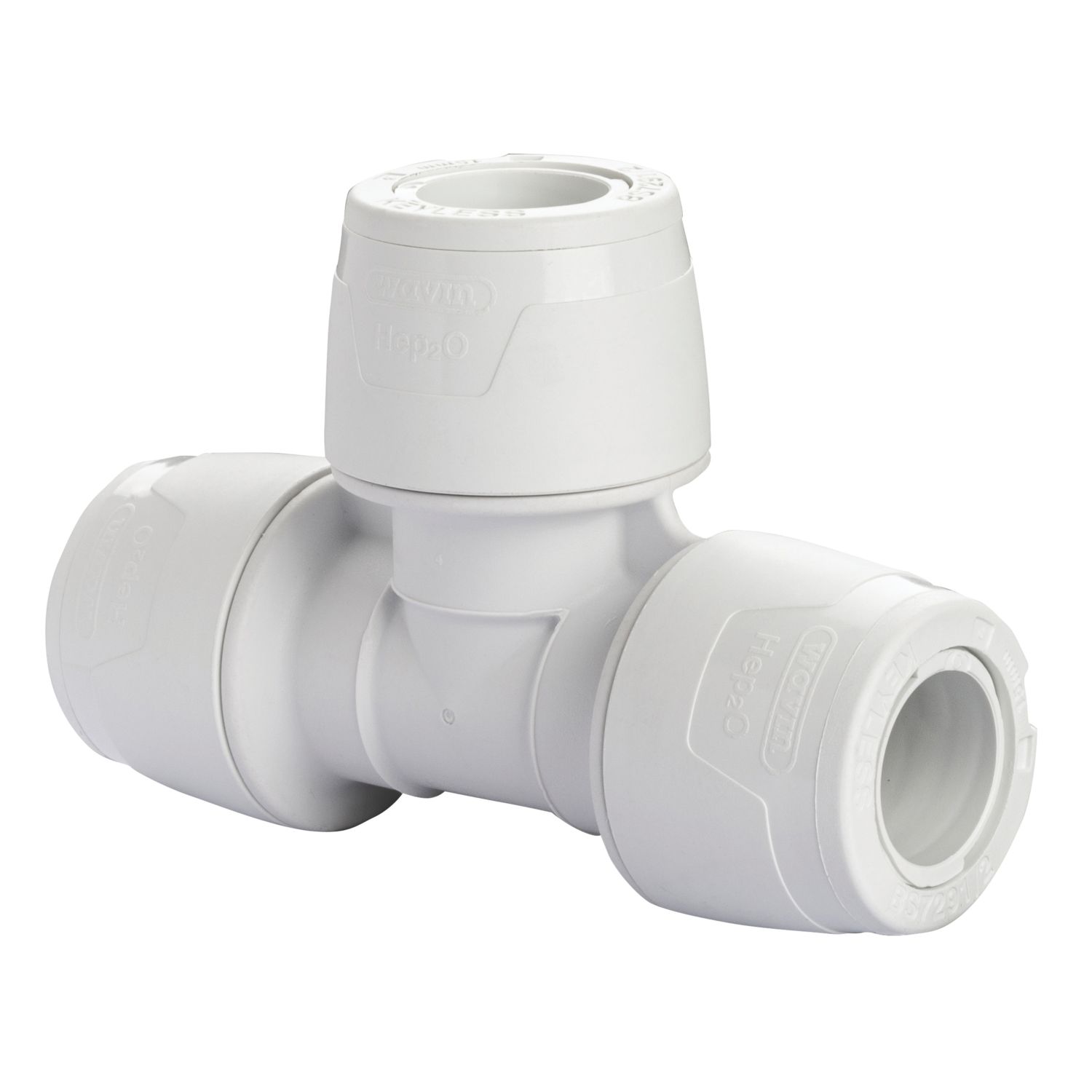 Hep2O Plastic Push-Fit Equal Keyless Tee 15mm (835RE)