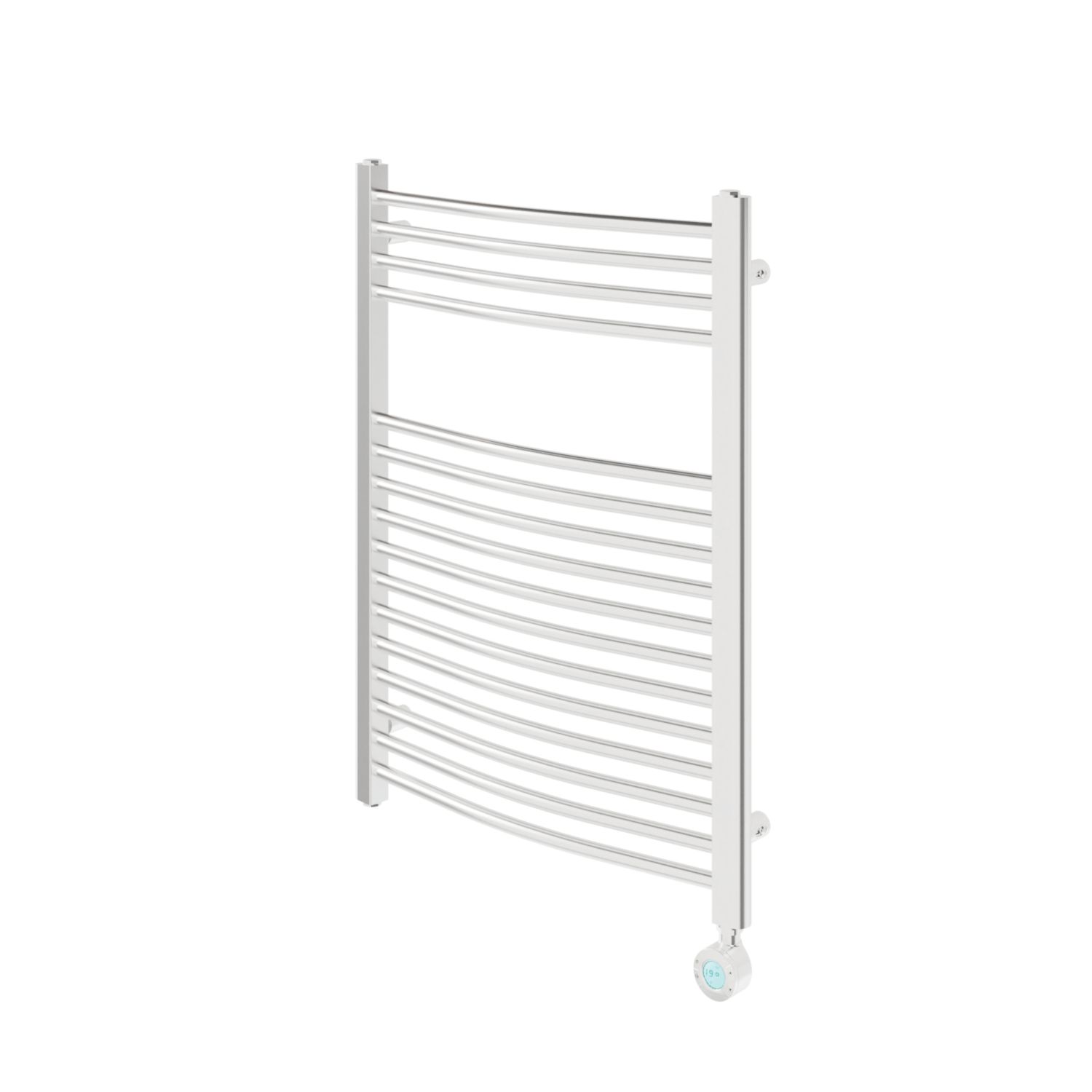 Flomasta 800mm x 600mm 853BTU Chrome Curved Electric Towel Radiator (836CL)