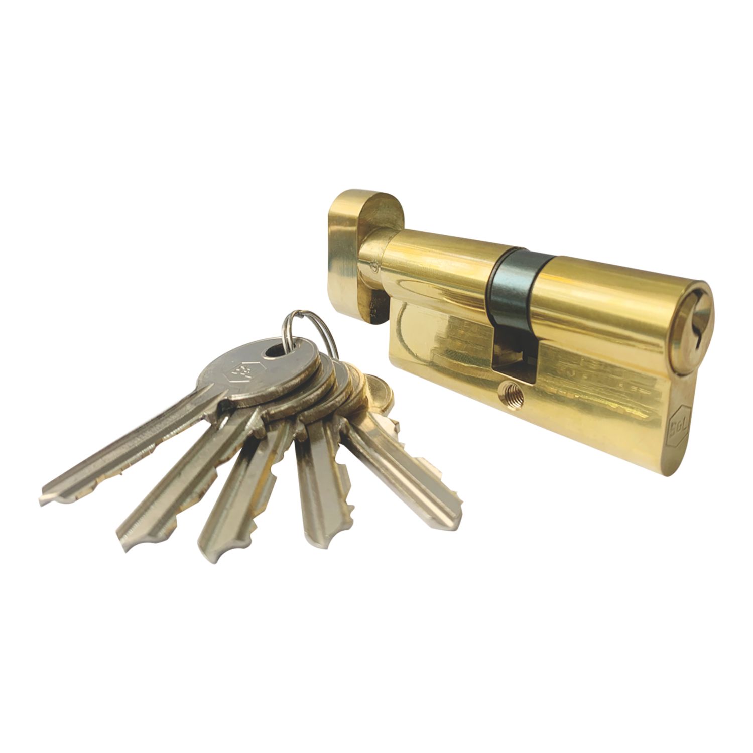 Smith & Locke 6-Pin Cylinder Thumbturn Lock 45-50 (95mm) Polished Brass (836TL)