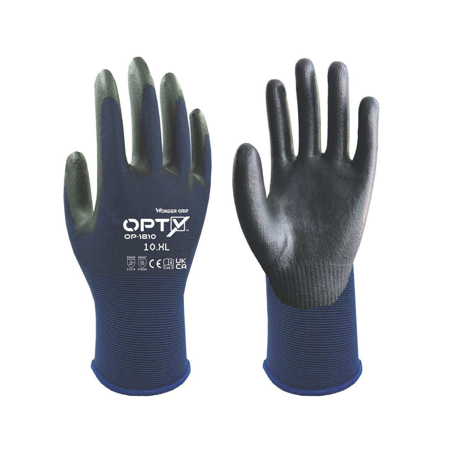 Wonder Grip OP-1810 Opty General Handling Gloves Blue X Large (837VJ)