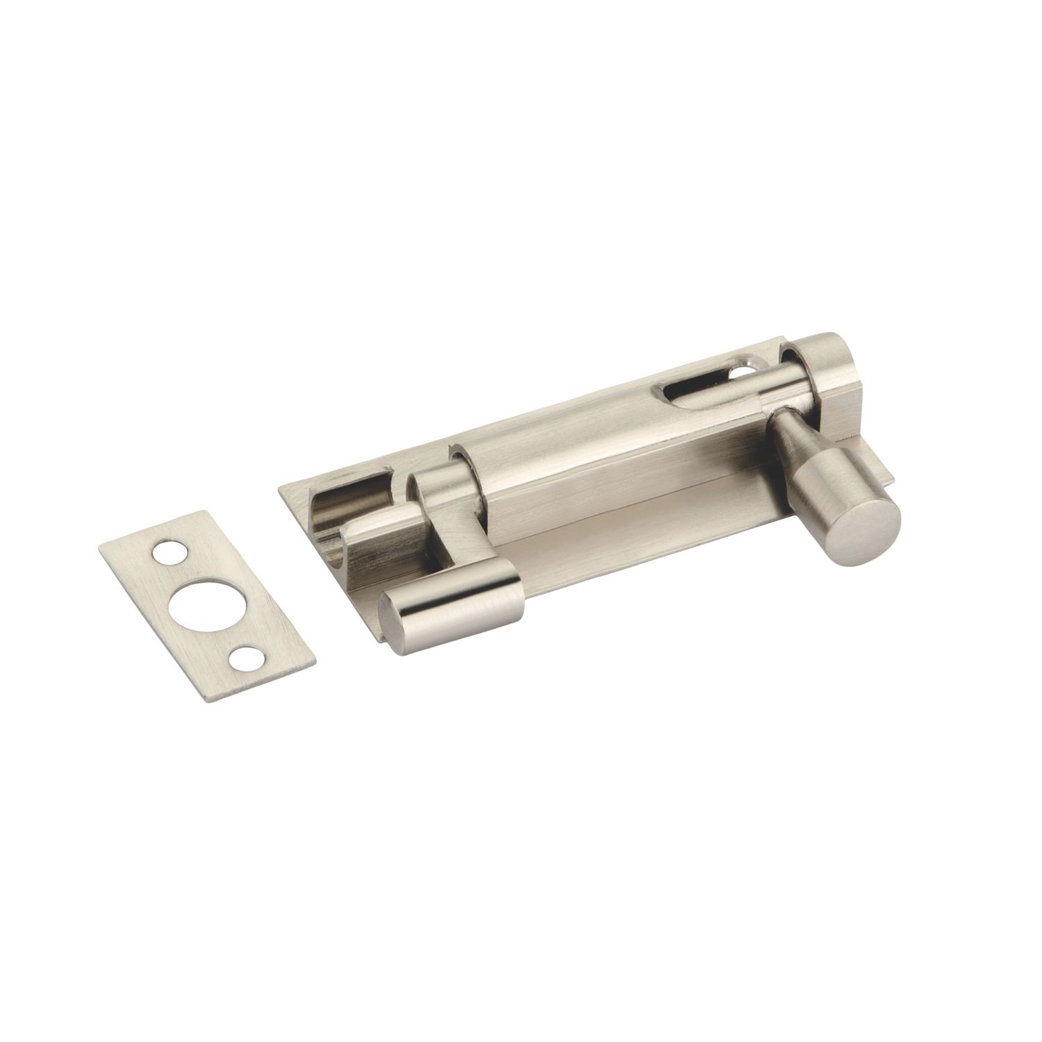 Smith & Locke Necked Door Bolt Satin Nickel 63mm (838PY)