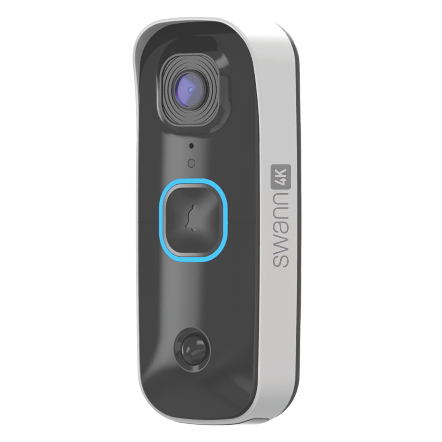 Swann SwannBuddy4K Wired or Wireless Smart Video Doorbell & Chime Black with White sides (838VW)