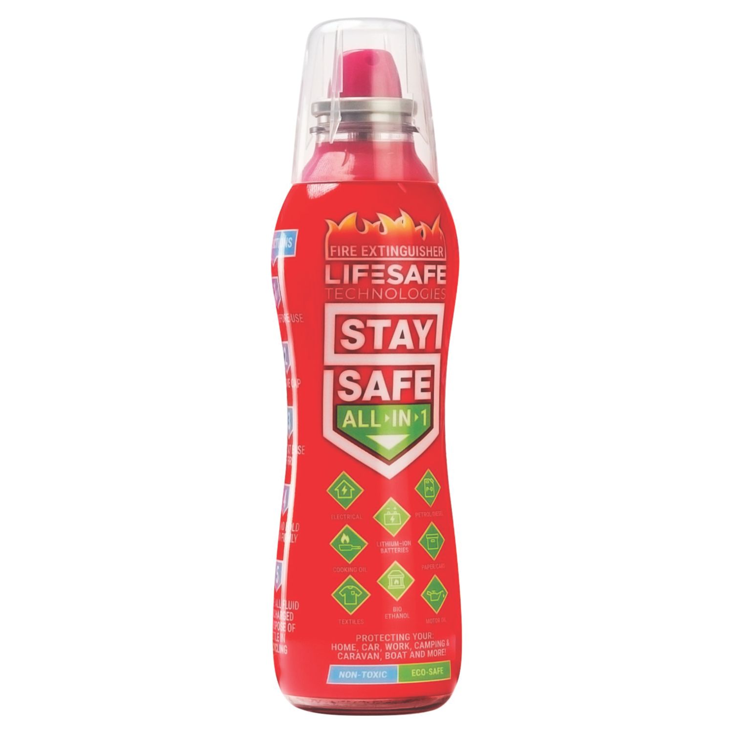 LifeSafe Technologies StaySafe All-In-1 All Fires Spray Bottle Fire Extinguisher 200ml (839HE)