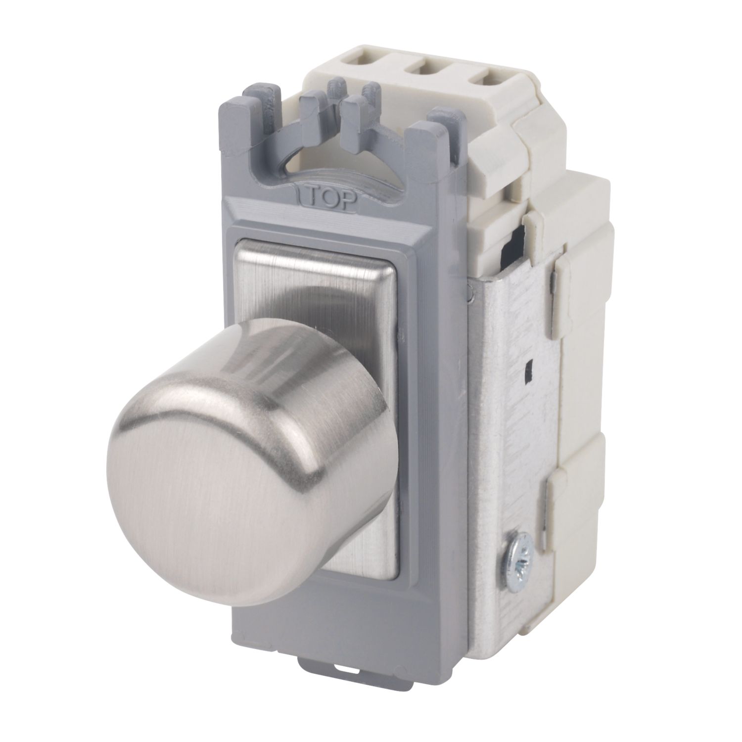 Varilight V-Pro 2-Way LED Grid Dimmer Switch Brushed Steel with Colour-Matched Inserts (8400J)