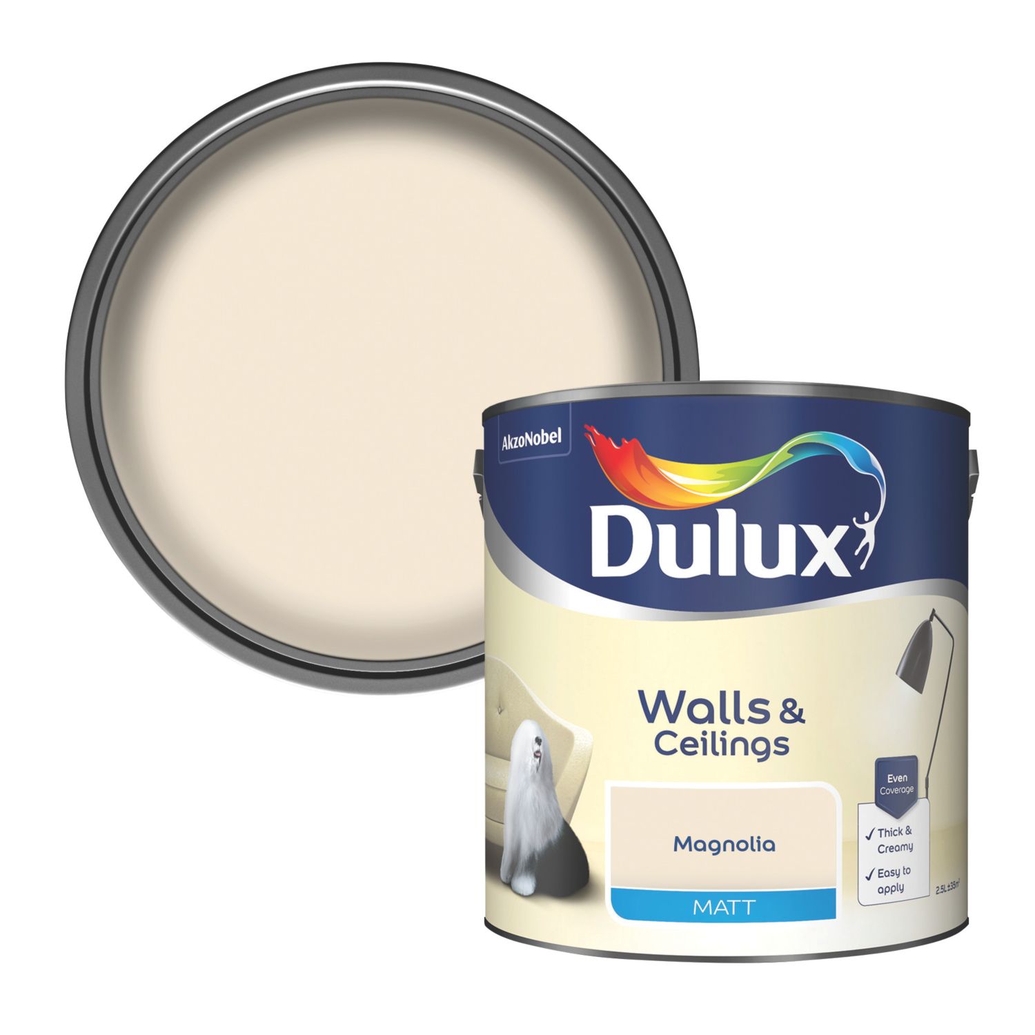 Dulux 2.5Ltr Magnolia Matt Emulsion Paint (84018)
