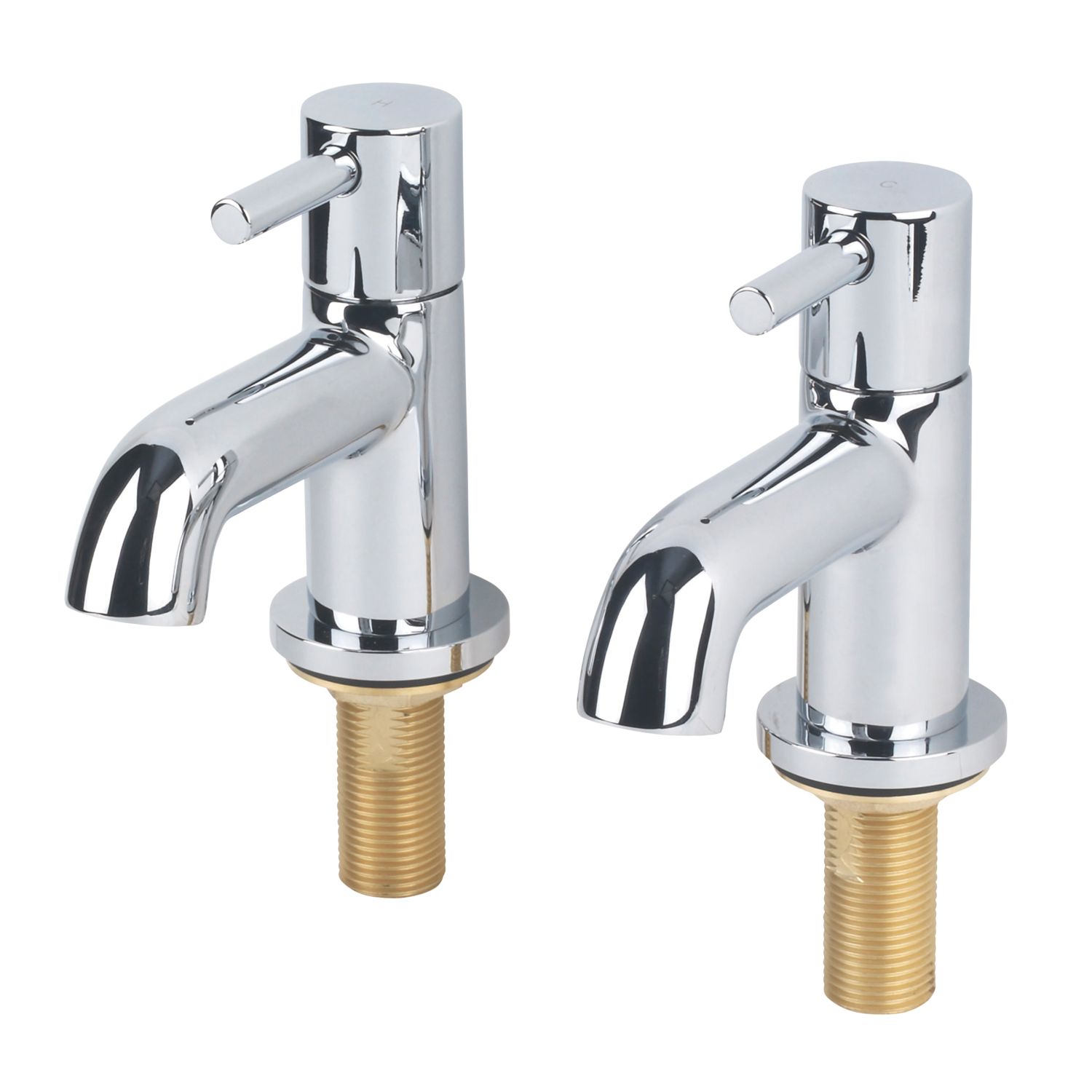 Swirl Ola Chrome 105mm Cloakroom Lever 2 Tap Holes Basin Pillar Tap (8405P)