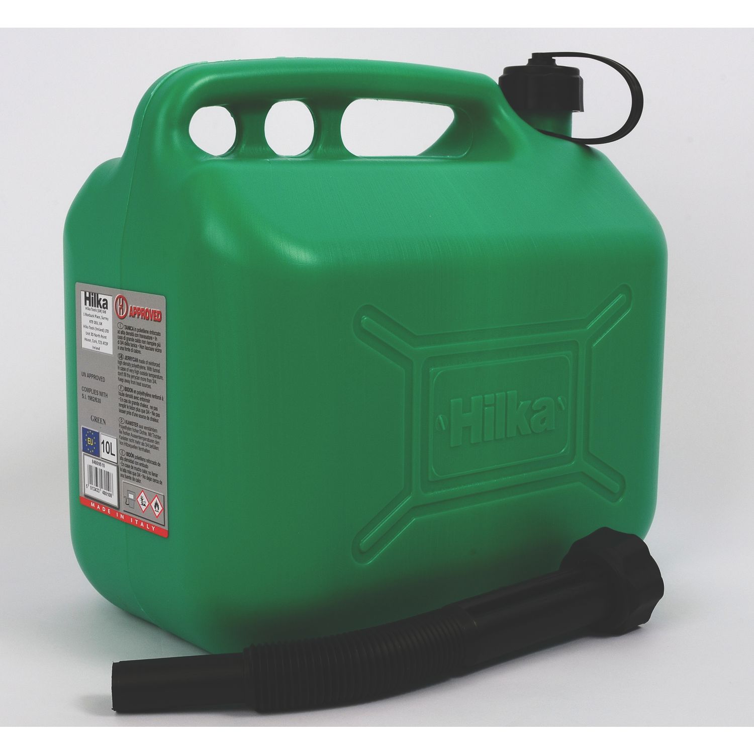 Hilka Pro-Craft Plastic Fuel Can Green 10Ltr (840FY)