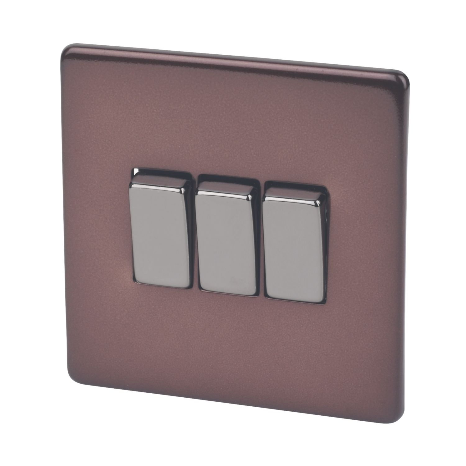 Varilight 10AX 3-Gang 2-Way Light Switch Mocha (84190)
