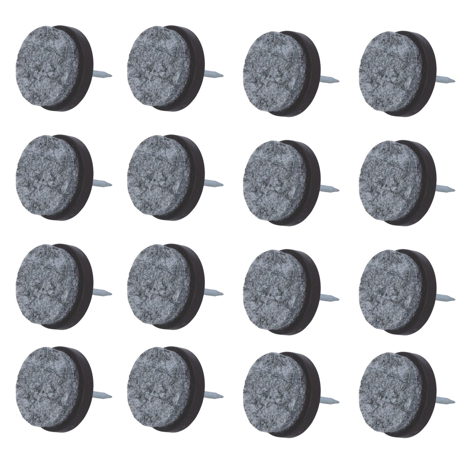 Fix-O-Moll Brown Round Pinned Felt Gliders 24mm x 24mm 16 Pack (841XX)