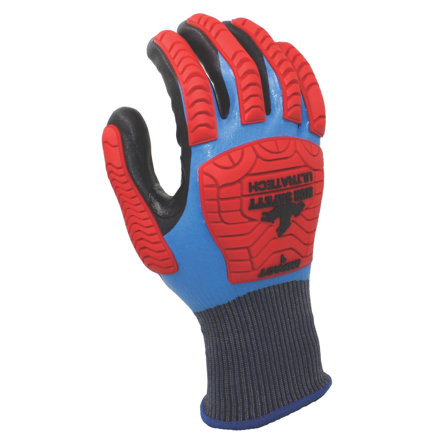 MCR Safety IP1071ND Cut & Impact Resistant Gloves Black/Blue/Red Large (841YM)