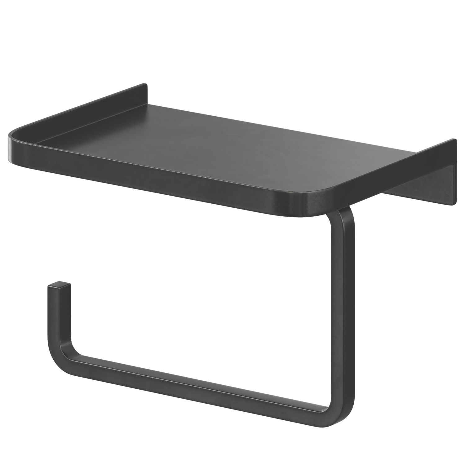 Elland Toilet Roll Holder With Shelf Black (842PE)