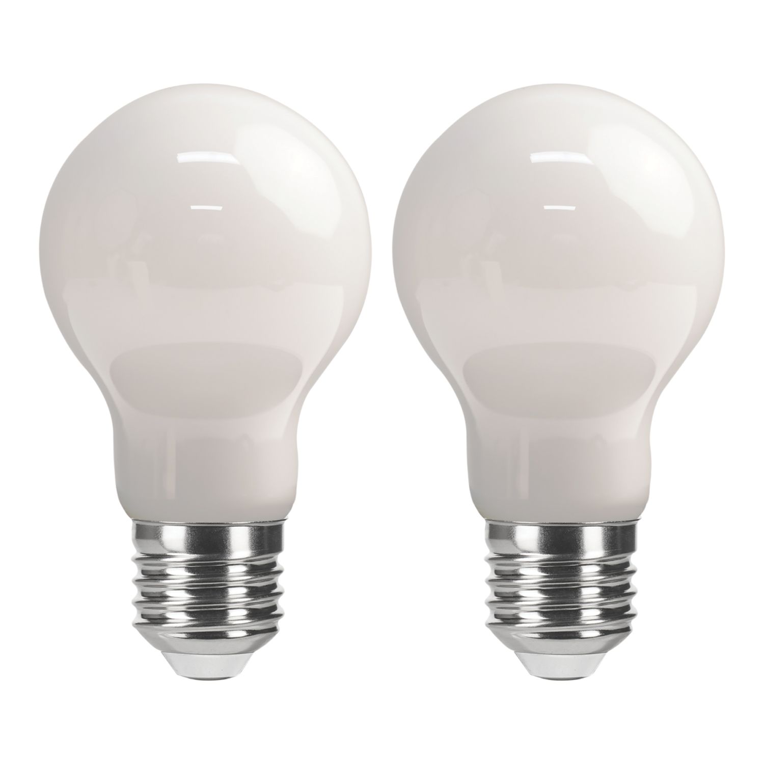 LAP E27 A60 LED Light Bulb Milky 806lm 3.8W 2 Pack (843CF)