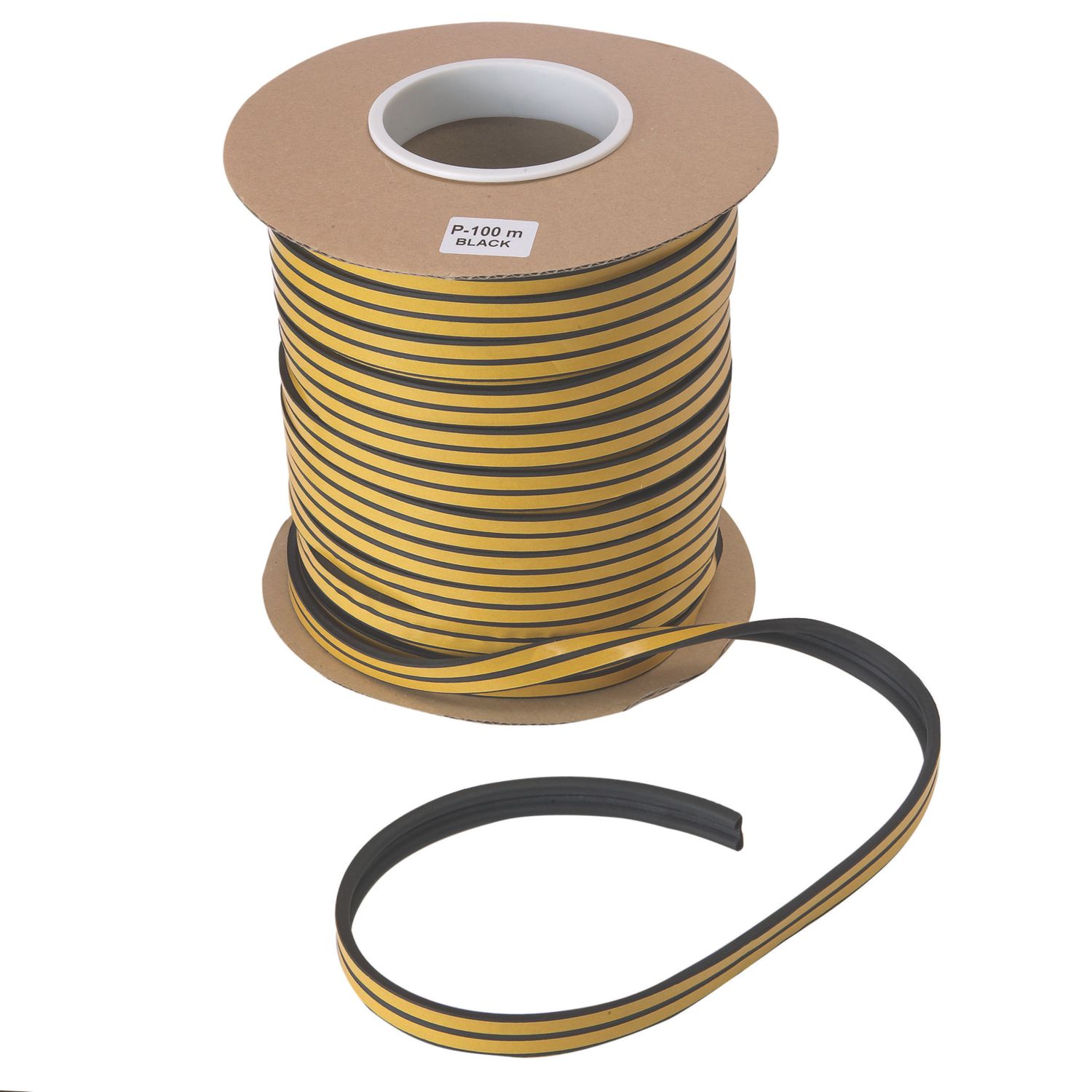 Stormguard EPDM Rubber P Weatherstrip Black 100m (843VV)