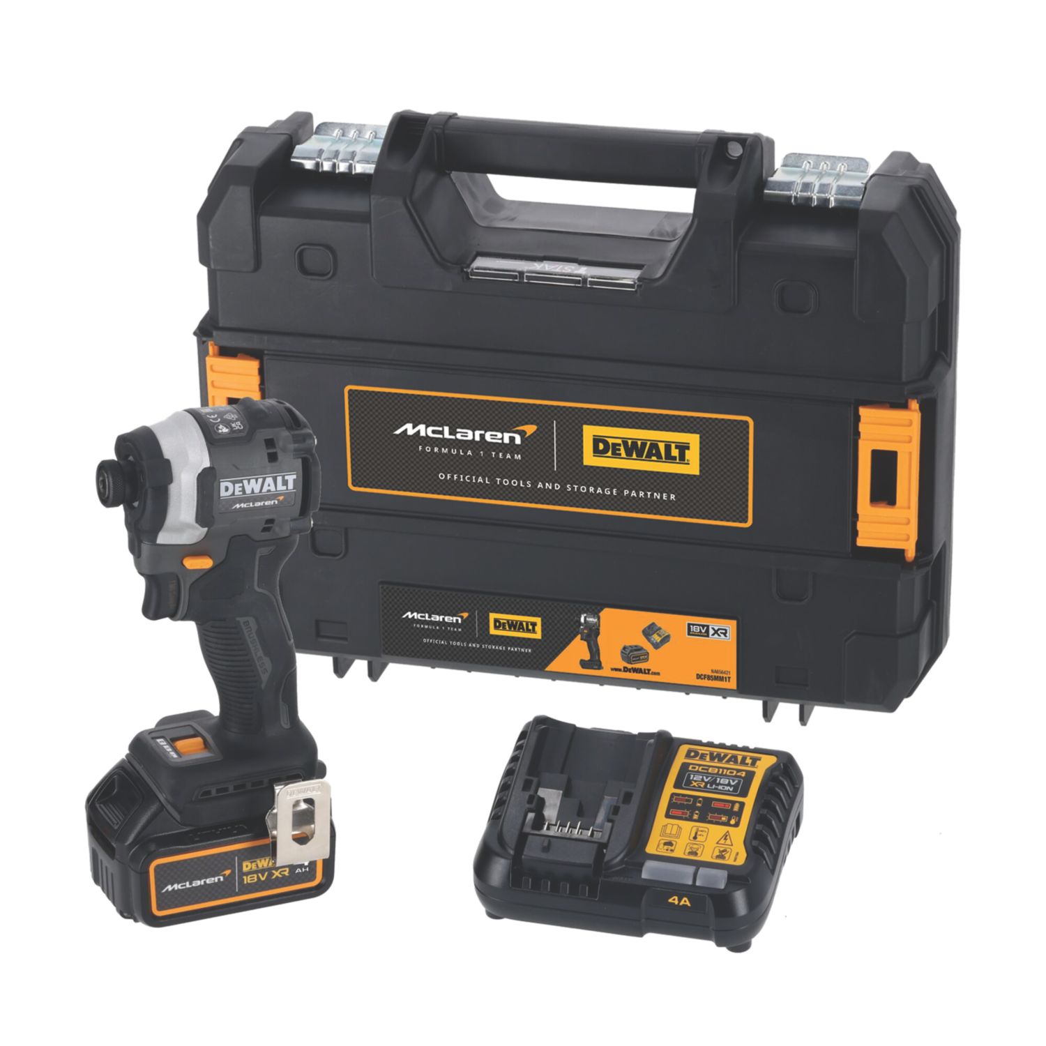 DEWALT McLaren F1 Team DCF85MM1T-GB 18V 1 x 4Ah Li-Ion XR Brushless Cordless Impact Driver (844YU)