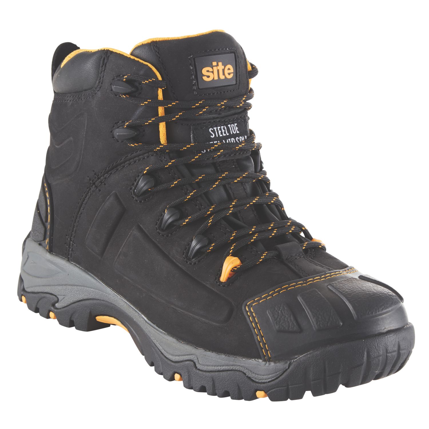 Site Fortress Size 9 Black Waterproof Steel Toe Cap Safety Boots (8452V)