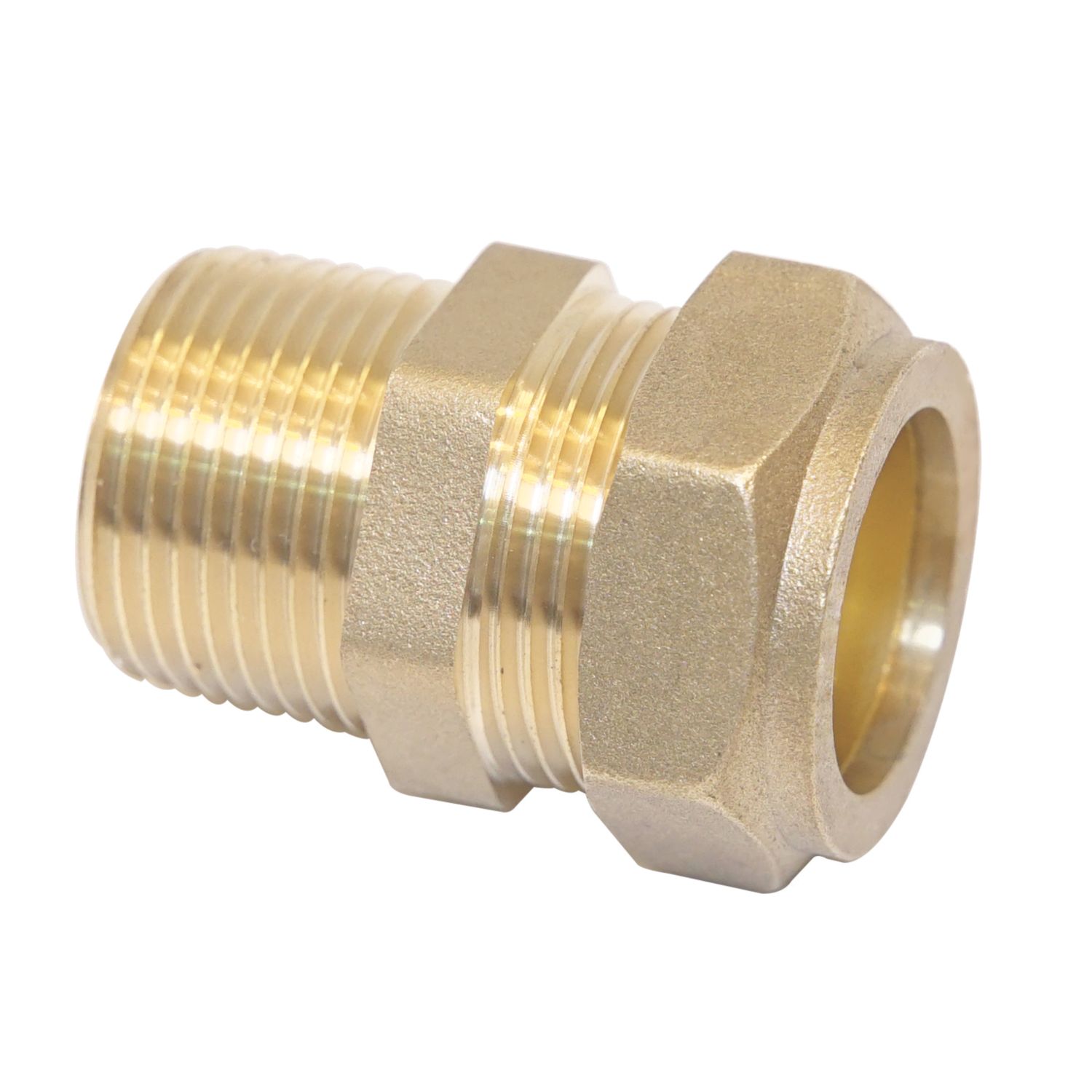 Flomasta Brass Compression Adapting Male Coupler 15mm x 1/2" (845KR)