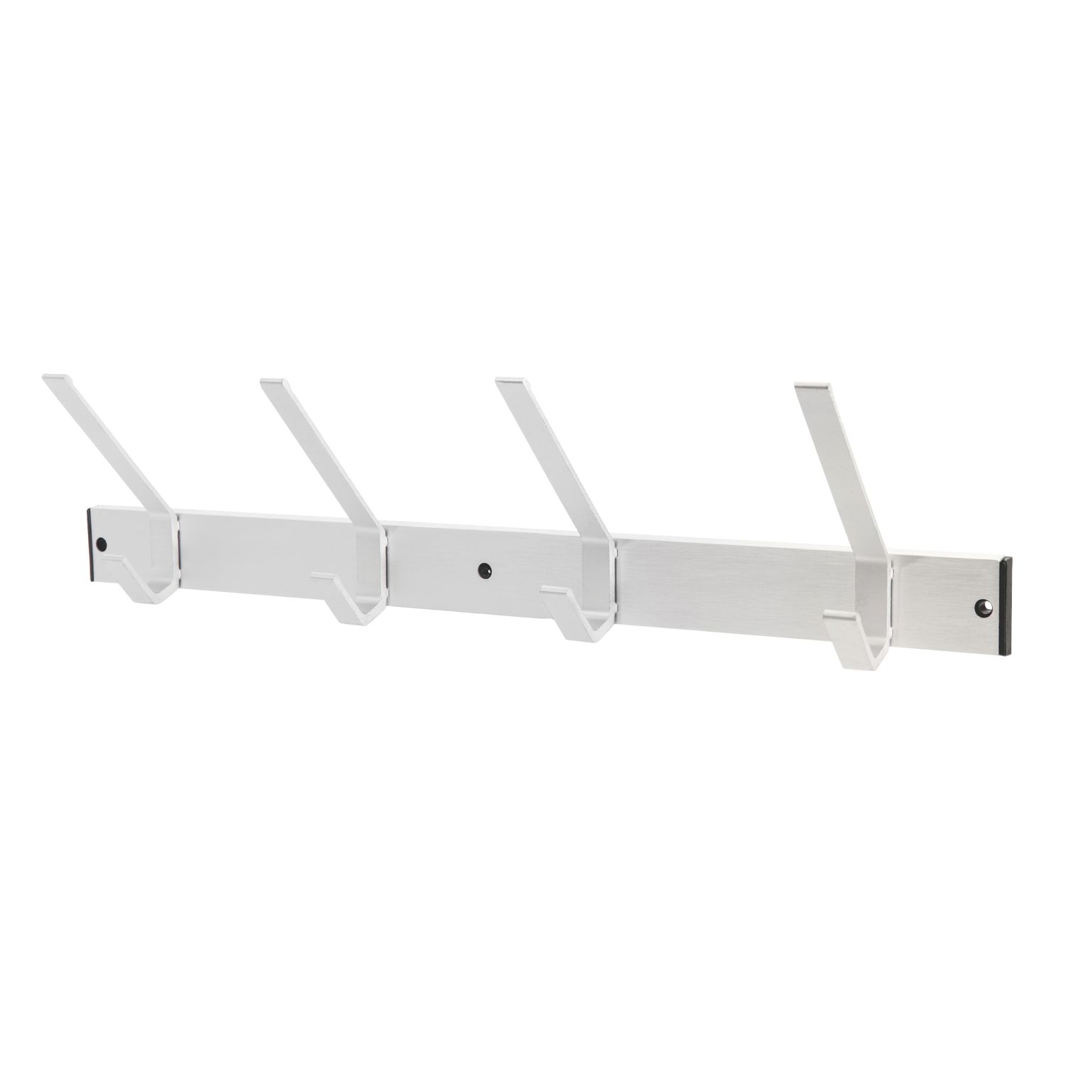 Smith & Locke 4-Hook Utility Rail Brushed Aluminium 460mm x 120mm (846HT)