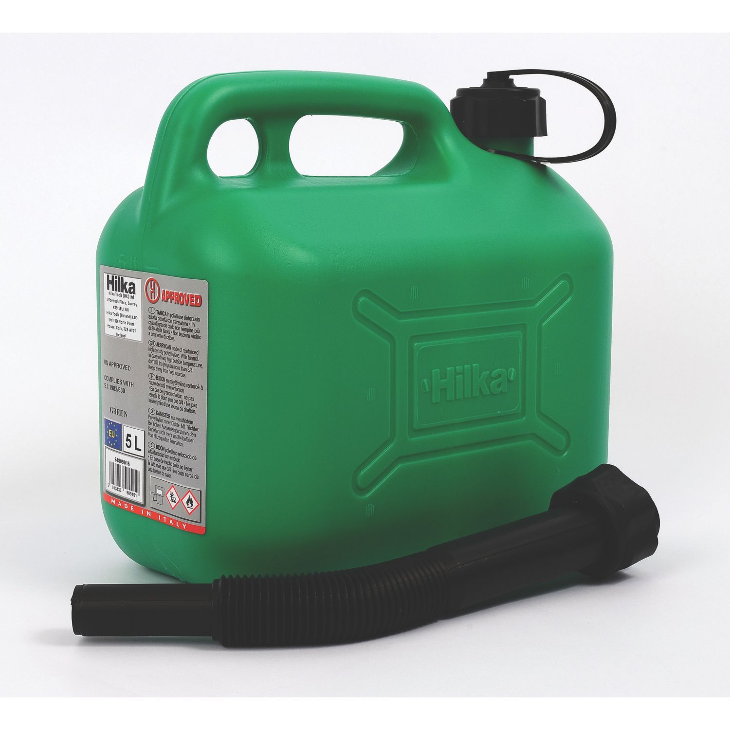 Hilka Pro-Craft Plastic Fuel Can Green 5Ltr (84785)