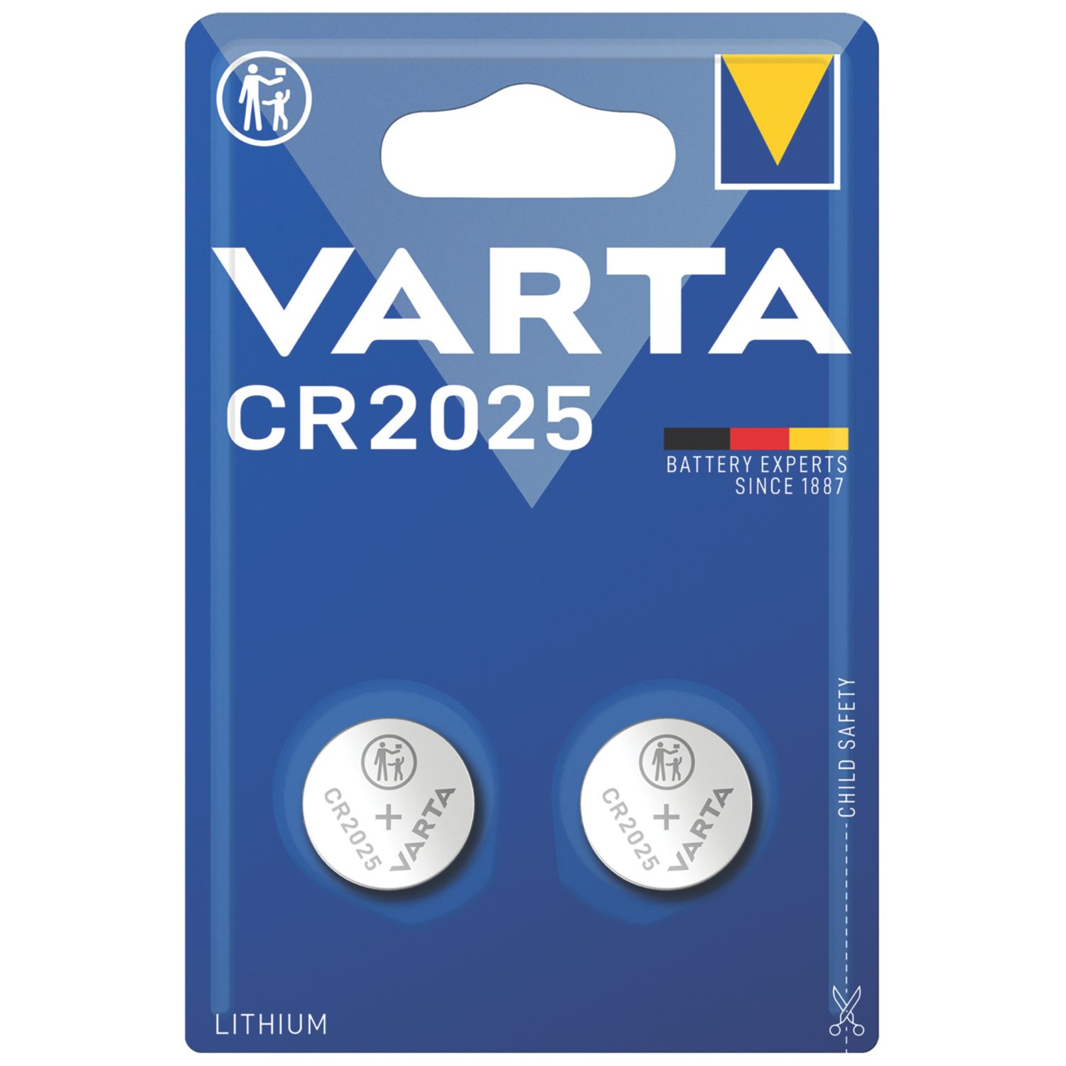 Varta CR2025 3V Coin Cell Lithium Battery 2 Pack (847HK)