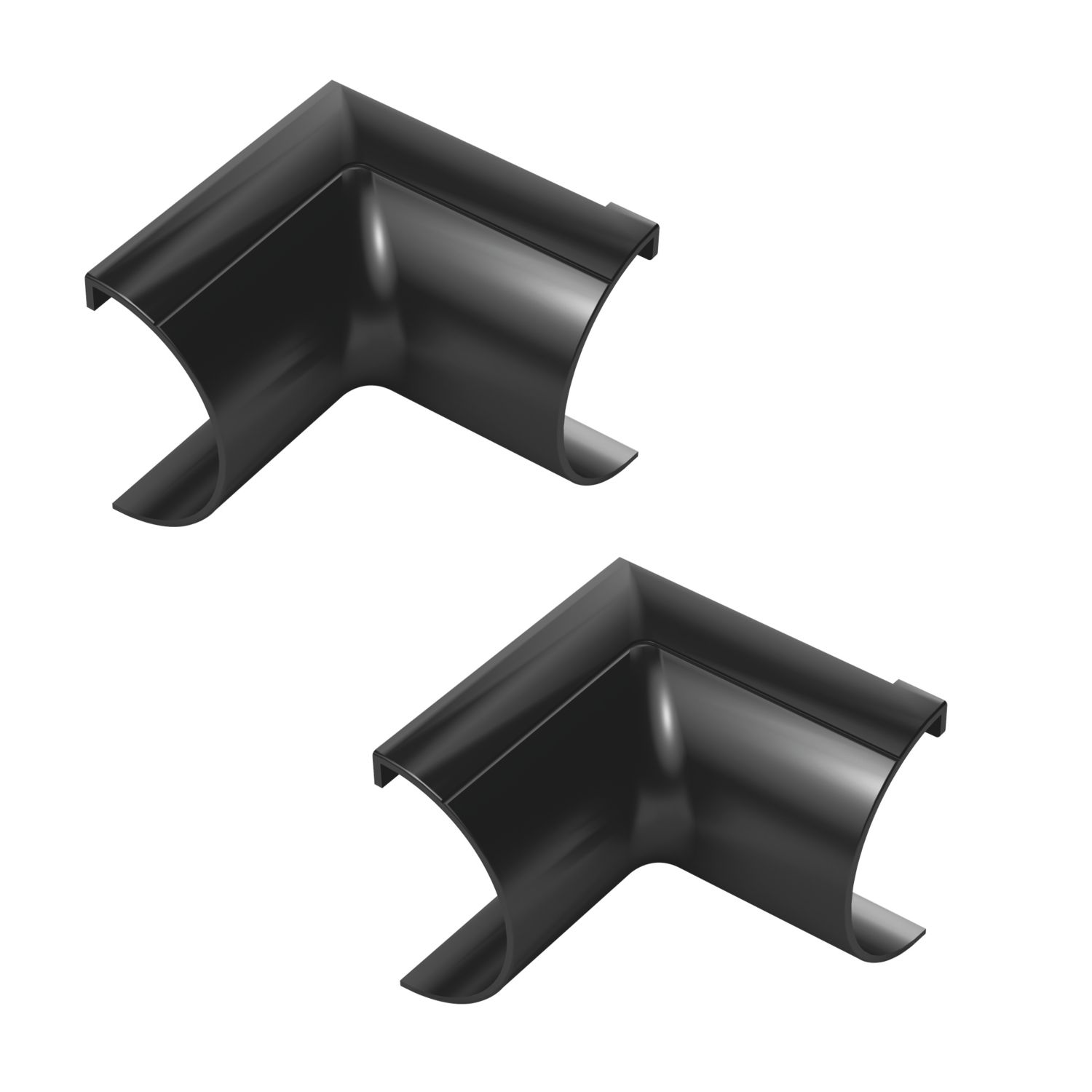 D-Line Black Mini Trunking Internal Bends 30mm x 15mm 2 Pack (847RA)